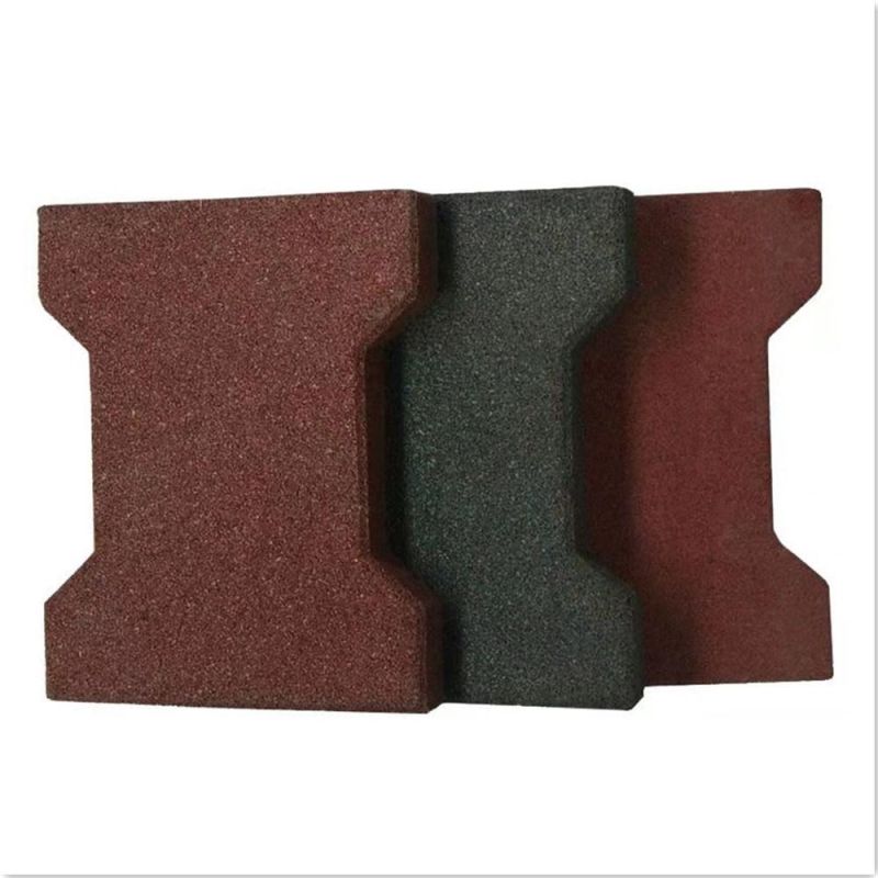 China Factory 160mm*200mm*25mm Dog Bone Rubber Tile Flooring /Rubber Mat