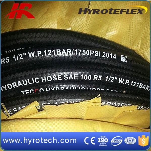 Wire Braid and Fiber Reinforced Textile Cover Rubber Hose SAE 100r5