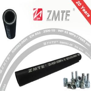 Ce Certified Black/Blue/Red Steel Braided Rubber Hose for Hydraulic