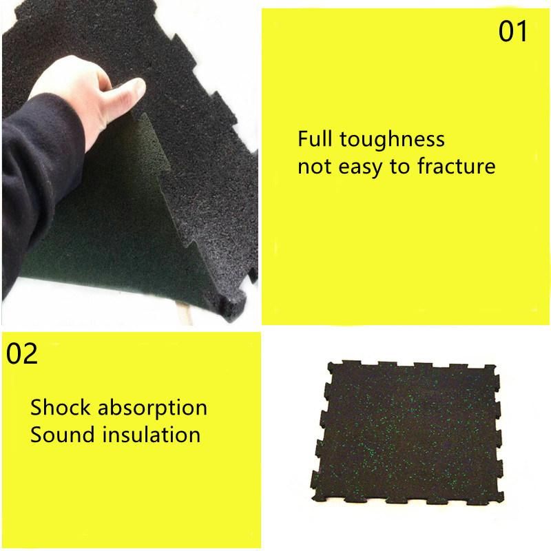 10%-50% EPDM Color Granular Interlock Rubber Tile Flooring