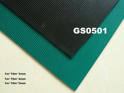 Fine Ribbed Black Color Wear-Resistant Rubber Sheets Roll