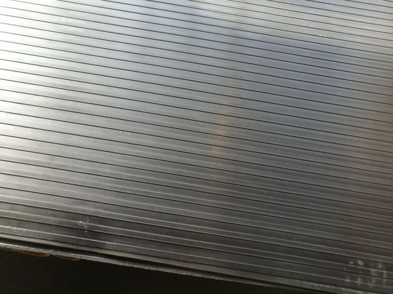 Black Anti-Slip Wide & Fine Ribbed Rubber Sheet