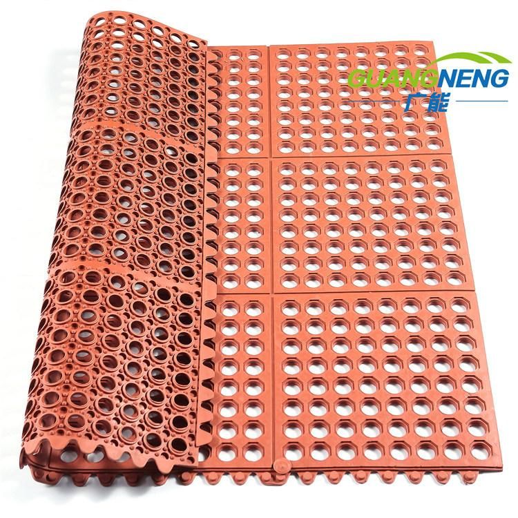 Strong Interlocking Wash Rack Ring Mat/Anti-Fatigue Rubber Mat