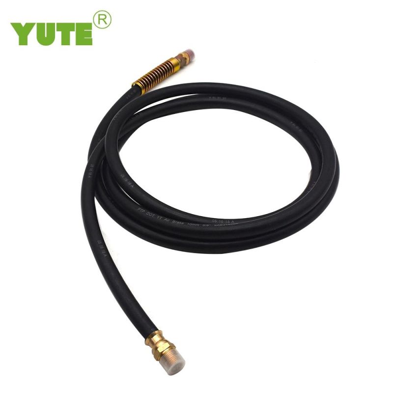 455144 12FT Black Rubber DOT Air Brake Hose, 3/8inch; ID with 1/2 Inch; NPT Fittings