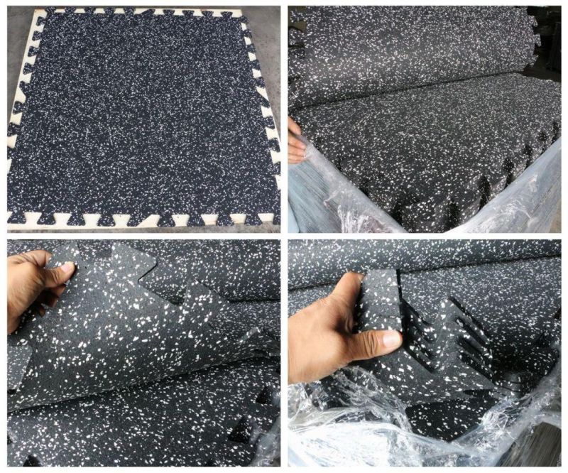 Gym Rubber Flooring EPDM Dots Interlcoking Rubber Mats
