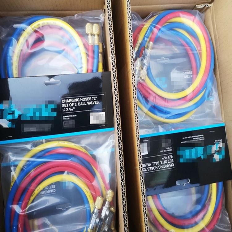 Red, Yellow, Blue, Black Color AC Freon Recharge Hose
