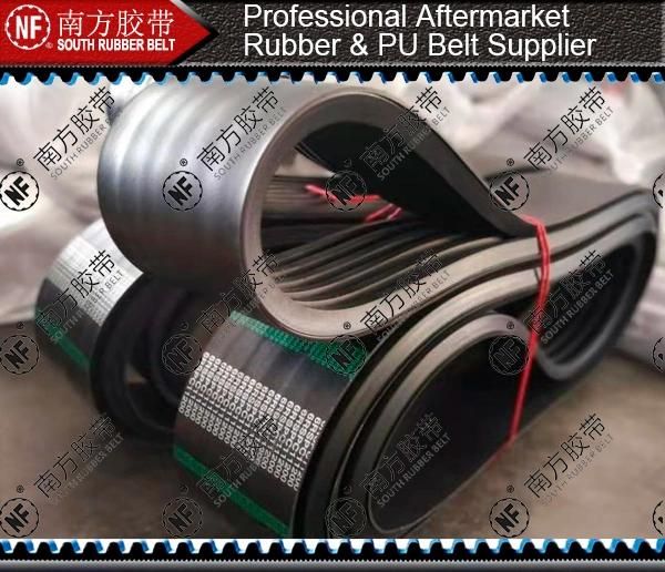 Banded Wrapped Industrial Rubber PVC PU Auto Motorcycle Transmission Parts Fan Conveyor Synchronous Tooth Drive Pk Timing Ribbed V Belt for Power
