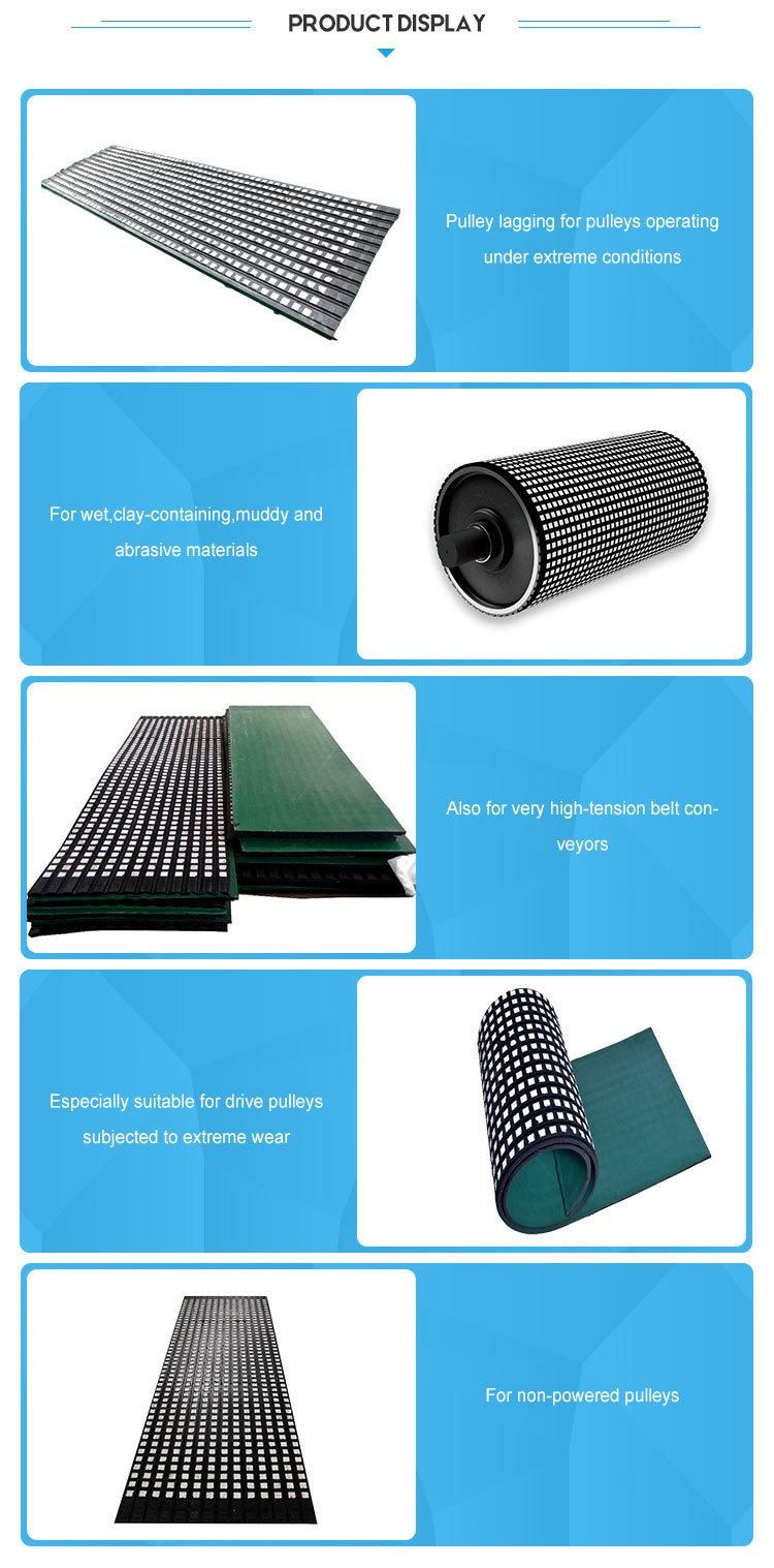 Ceramic Pulley Lagging Rubber Sheet with Cn Layer