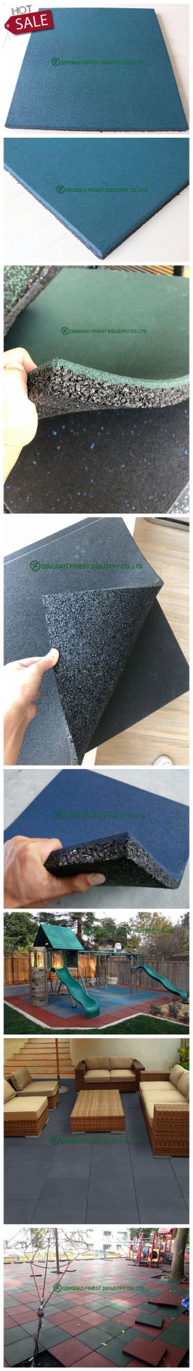 500*500mm Wholesale Outdoor Safety Rubber Flooring Mat Tiles for Children Playground School Park