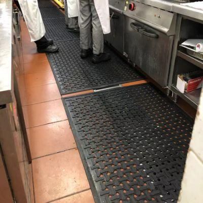 Good Quality Anti Slip Anti Fatigue Perforated Rubber Kitchen Floor Mat with Holes