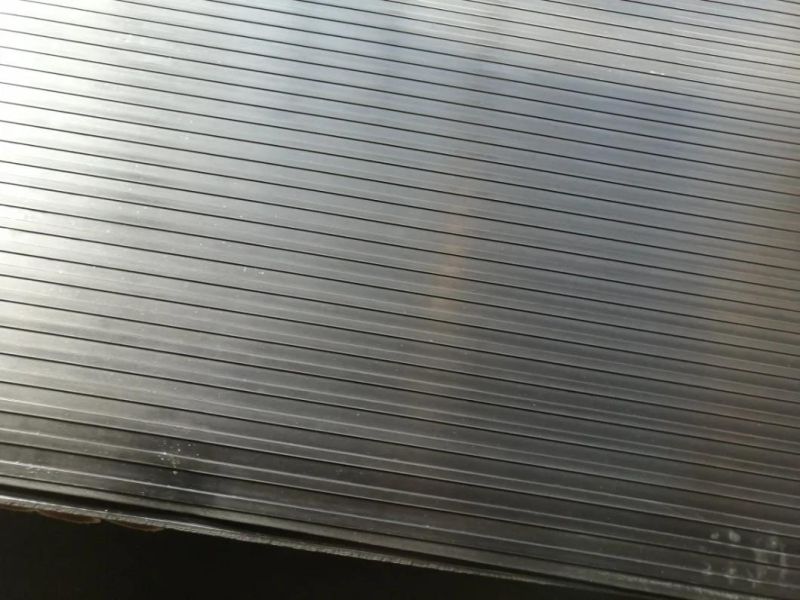 Black Anti-Slip Wide/Broad Ribbed Rubber Sheet Flooring Matting for Workshop