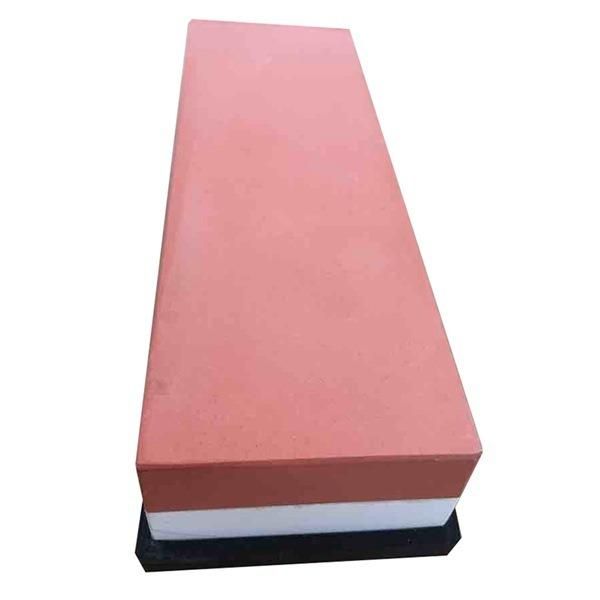 Orange-White 30008000 Mesh Double-Sided Sharpening Stone 18 X 6 X 3 Cm with Black Silicone Base