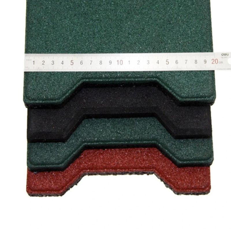 Outside 160mm*200mm Dog Bone Rubber Tile / Rubber Flooring Mat