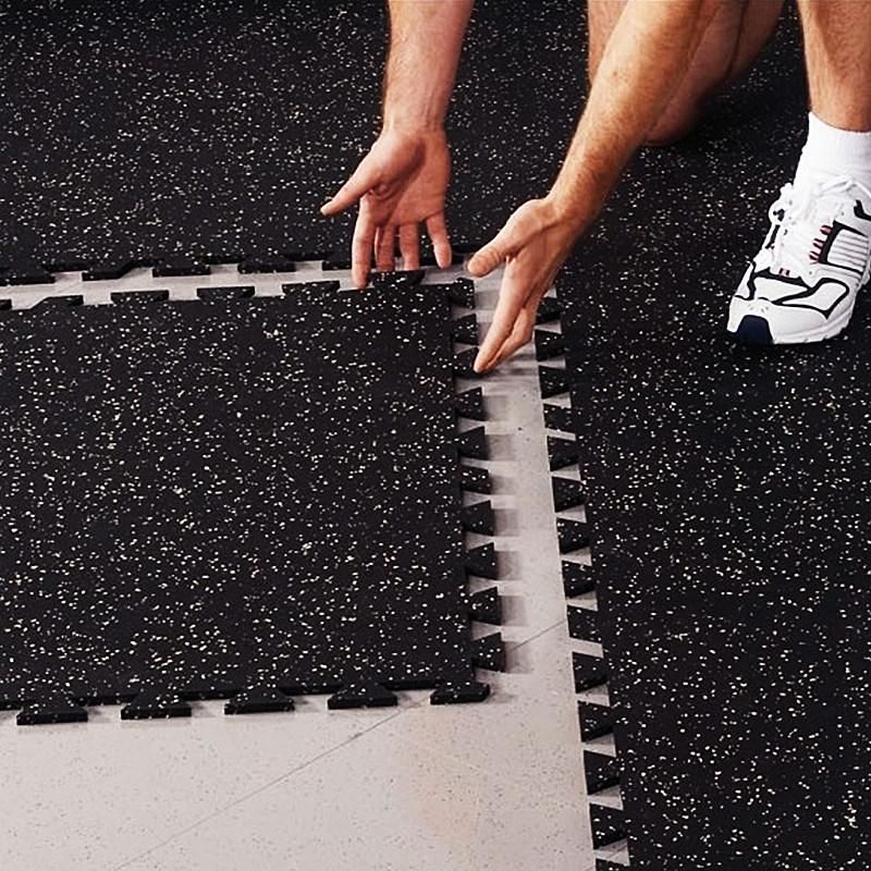 10%-50% EPDM Color Granular Interlock Rubber Tile Flooring