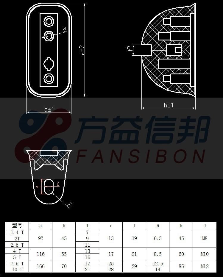 Precast Concrete Fittings Rubber Groove Front Rubber Recesses