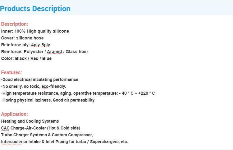 Competitive Price Red Weather Resistance T Piece Silicone Hose