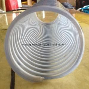 Suction Hose with White Bonds Smooth Inside and Corrugated Outside.