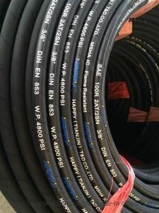 SAE100r2at DIN En853 2sn Fabric Cover High Pressure Rubber Hose