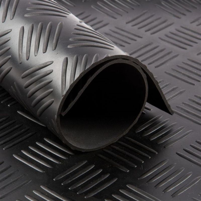 Non-Slip Anti-Slip 5 Bars Checker Industrial Rubber Floor Matting Rubber Sheet