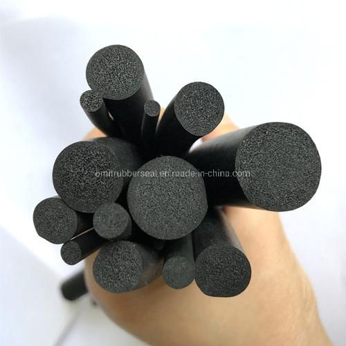 Round Soft Silicone FKM Cr EPDM Rubber Seal Cord Closed Cell Extruded Foam Sponge Elastic O Ring Cord