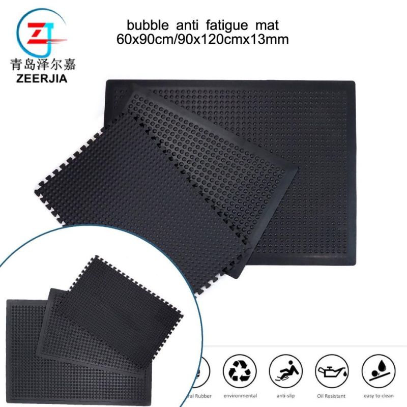 Industrial Anti Fatigue Mat Rubber Bubble Mats for Workshops/Workstation/Standing Area Floor Mats