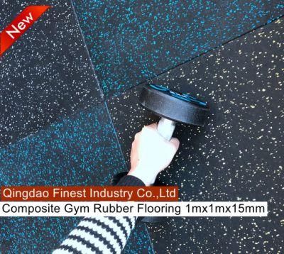 1000X1000X15mm Hot Sale New Style Gym Composite Rubber Flooring Tiles for Fitness Center