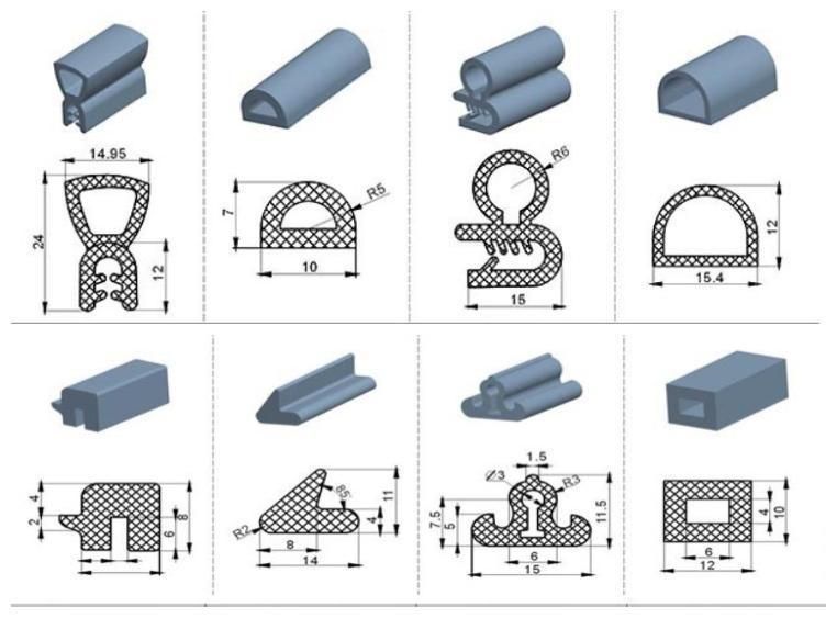 Solid Unsolid Rubber Extrusion EPDM Extrusion Strip