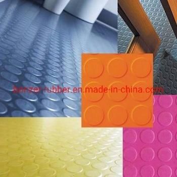 China Non-Slip Water-Proof Round Stud Coin Pattern Rubber Flooring Mat Sheet