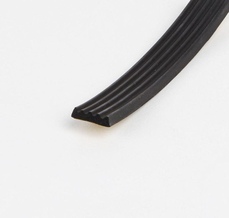 15X4mm Self-Adhesive Sponge Ribbed Rubber Strip