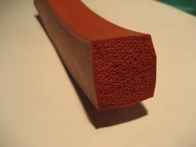 Closed Cell Silicone Sponge Extrusion, Silicone Sponge Profile, Silicone Sponge Cord with Red Color