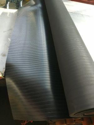 Custom Made SBR Wide Ribbed Rubber Floor Sheet
