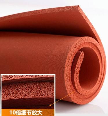 1mm, 2mm, 3mm, 4mm, 5mm, 6mm, 8mm, 10mm, 12mm, 15mm, 20mm Thickness Close Cell Red Silicone Sponge Sheet, Silicone Foam Sheet (3A1002)