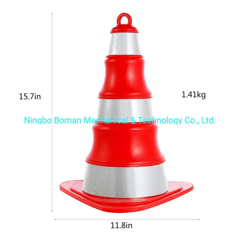 Foldable Rubber Roadway Facility Warning Traffic Reflective Cone Sign
