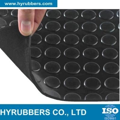 Anti-Slip Round Button Rubber Sheet Black Color
