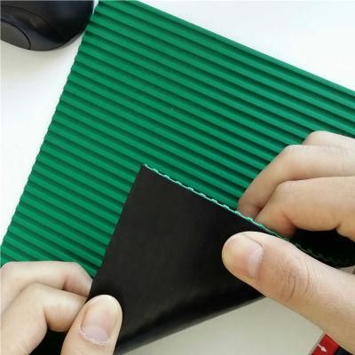 Green Anti Slip Fine Ribbed Rubber Mat /Rubber Sheet