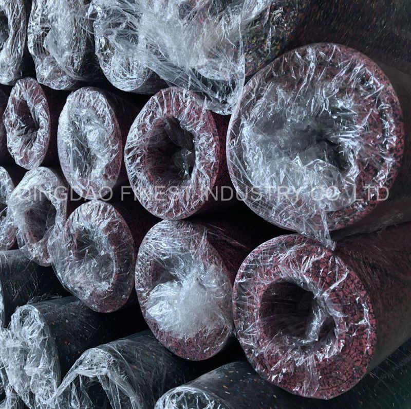 Waterproof EPDM Crossfit Gym Noise Reduction Rubber Flooring Rolls / Interlocking