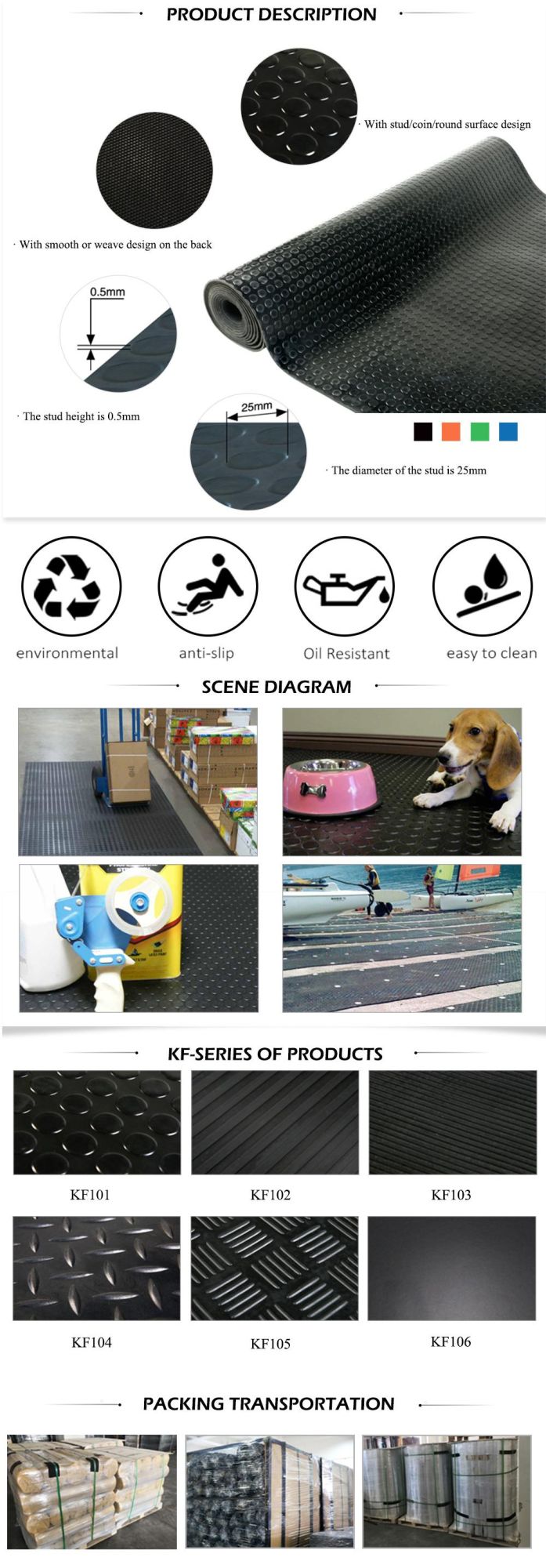 Thick Crossfit Wholesale Custom SBR NBR EPDM Sheet Mat Gym Rubber Flooring