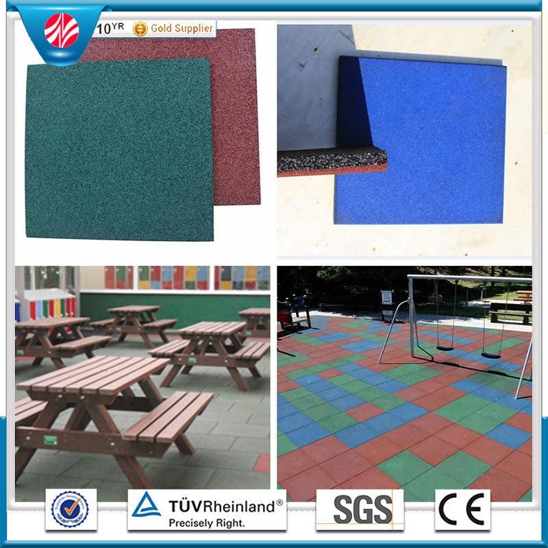 Interlocking Rubber Tile, Kindergarten Rubber Flooring, Rubber Playground Flooring