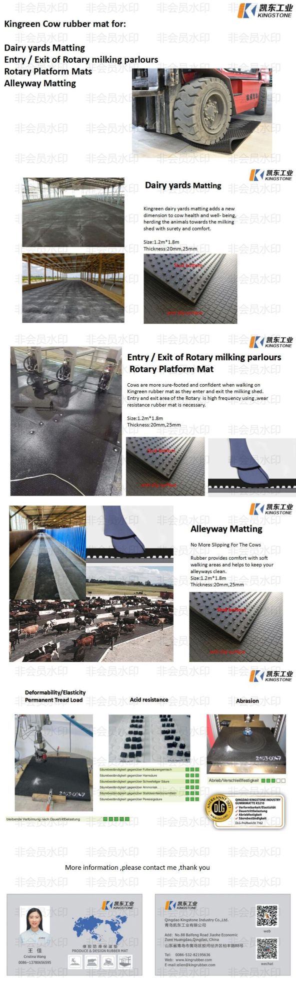 15mm to 20mm China Rubber Cattle Floor Mat Alley Way Walking Way Rubber Mat