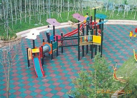 Square Rubber Tile Colorful Rubber Paver Playground Rubber Flooring