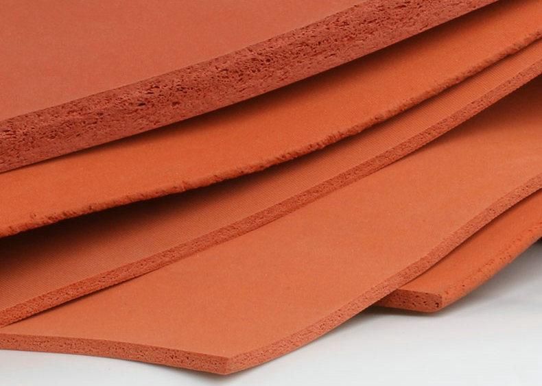 1mm, 2mm, 3mm, 4mm, 5mm, 6mm, 8mm, 10mm, 12mm, 15mm, 20mm Thickness Close Cell Red Silicone Sponge Sheet, Silicone Foam Sheet (3A1002)
