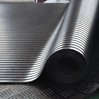 Anti-Slip Wide Ribbed Rubber Mat for Workshop
