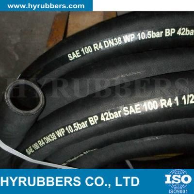 Industrial Hose SAE 100 R4 Standard with Two Textile Braided and Steel Helical Steel Wire