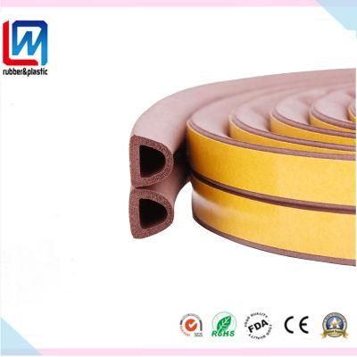 Extrusion Foam Sponge Rubber Sealing Strip with Self-Adhesive for Wooden Door and Window