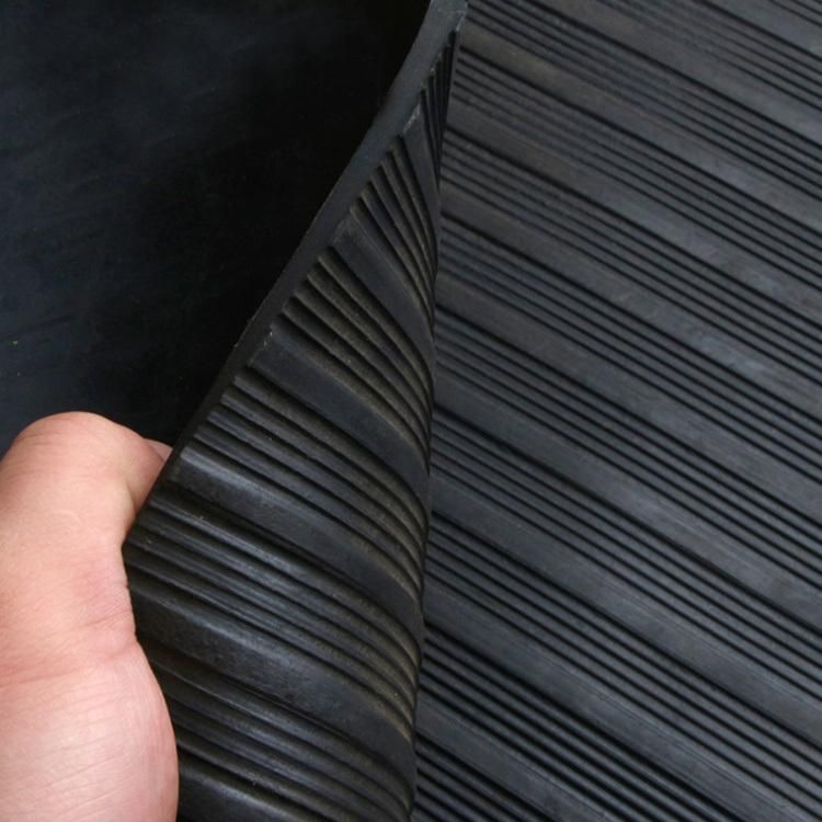 Anti Slip Non Slip Wide Broad Fine Ribbed Rubber Flooring Mat / Rubber Sheet