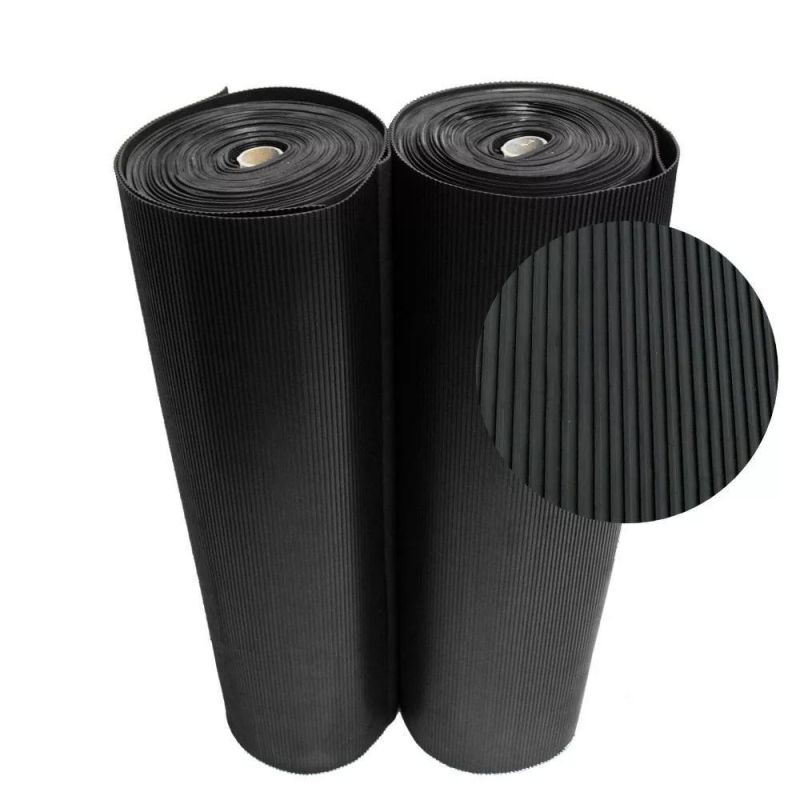 3-8 mm Insulation Anti-Slip Fine Ribbed Rubber Mat Rubber Sheet
