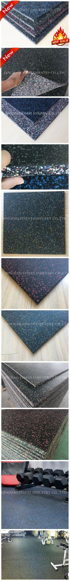 China No Porous Premium Rubber Floor Tile /Mat for Gym and Fitness 1000X1000X15mm
