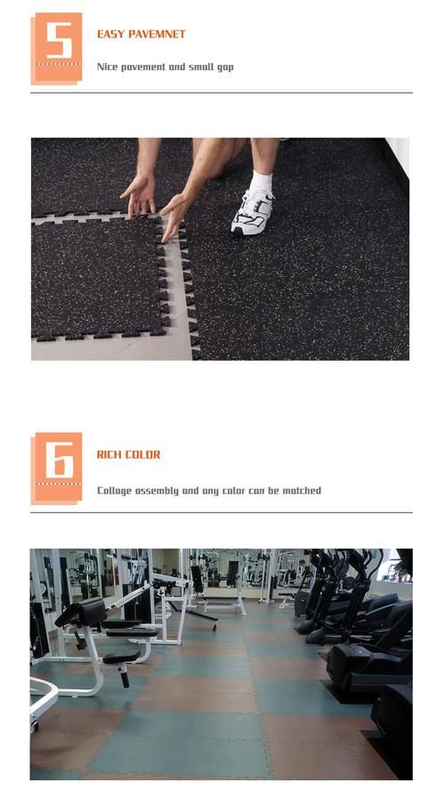 Interlock Visible Gym Rubber Floor Movable Interlocking Rubber Mat Tiles