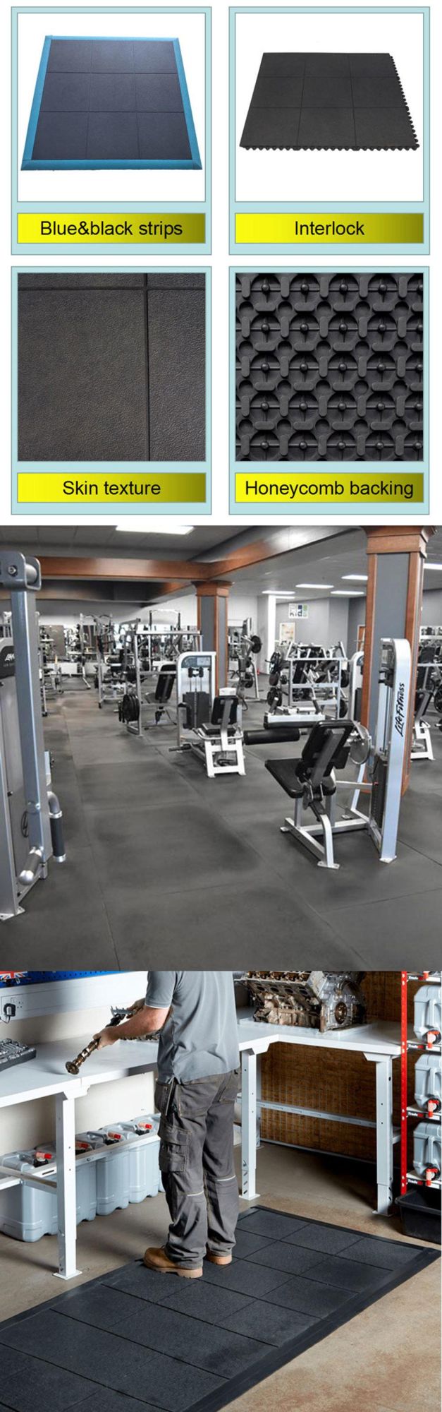 Hot Selling Interlocking Rubber Gym Floor Mat for Fitness