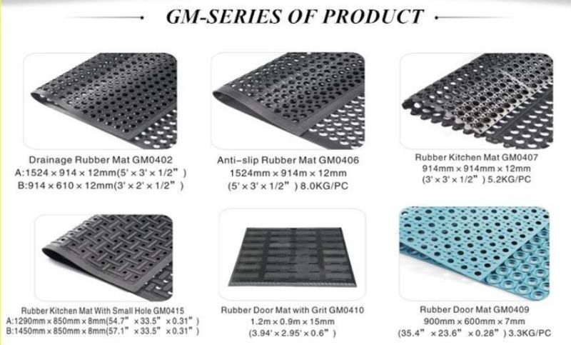 Drainage Rubber Mat/Antibacterial Floor Mat/Acid Resistant Rubber Mat